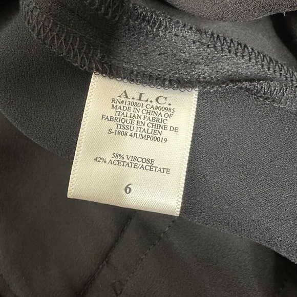 NWT A.L.C Christian Puff Sleeve V-Neck Belted Jumpsuit Womens Black Size 6 - Picture 8 of 8